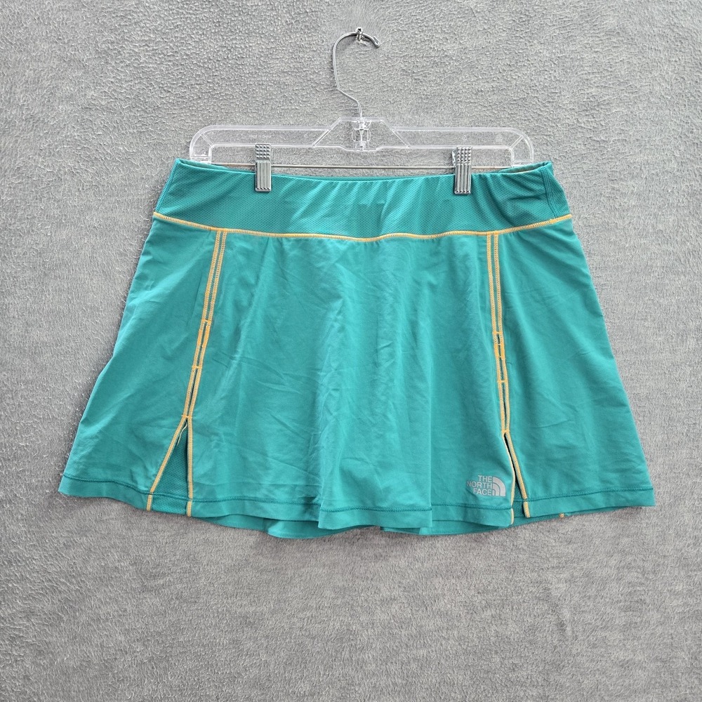 The North Face Women Activewear Skort Large Blue MIni Lined Mesh Logo‎ Pull On